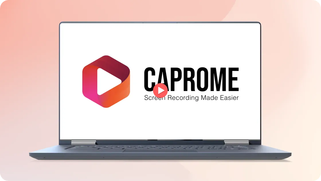 Caprome screen recording app running on a laptop